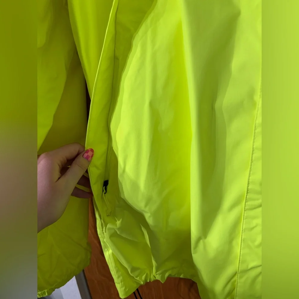 The North Face Neon Yellow and Black Windbreaker Coat